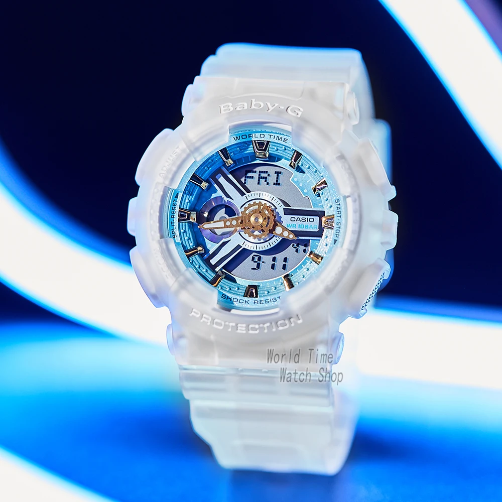 Набор женских наручных часов Casio baby-g прозрачные водонепроницаемые часы |