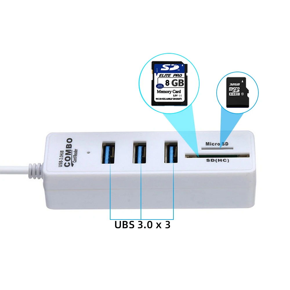 1 шт. высокоскоростной 3 USB-концентратор 0 Многофункциональный Hab TF SD-карта один для