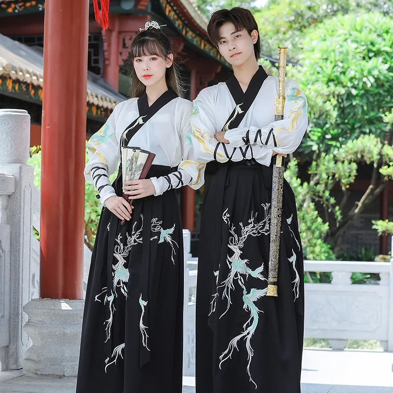 Wu Xiake hanfu men and women the model of traditional embroidery collar waist Ru skirt outfit | Hanfu
