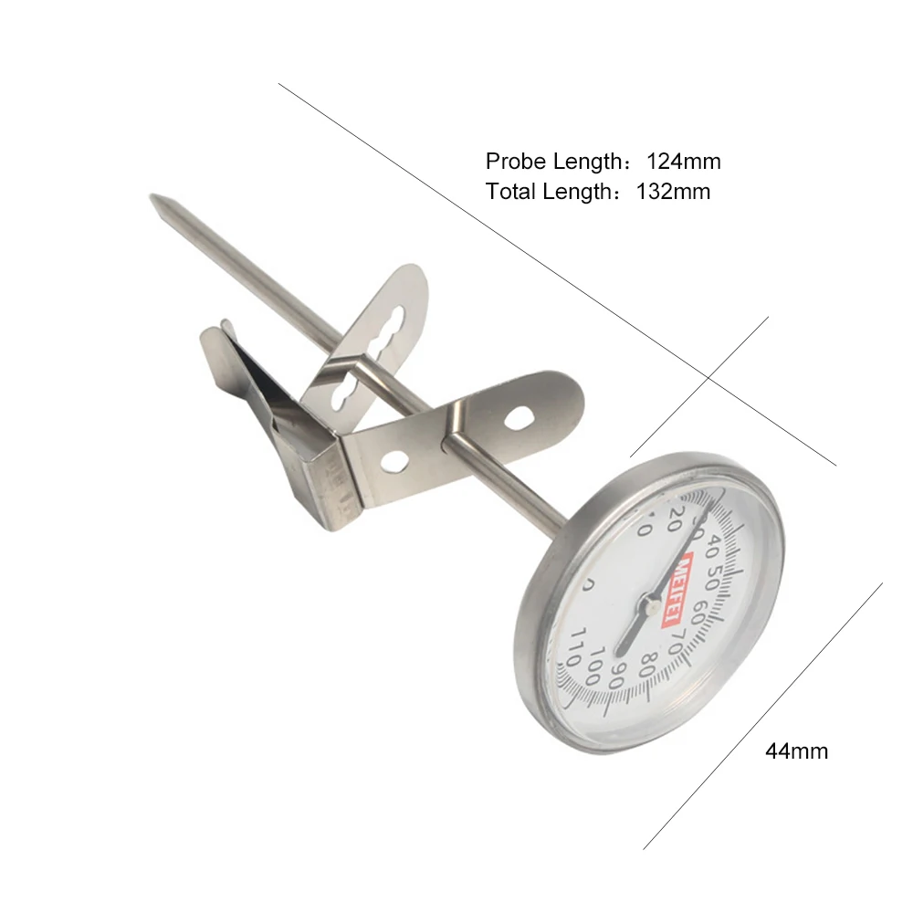 

Coffee Thermometer Quick-display Analog Dial Thermometer -10~100 Temperature Gauge Dial SS Probe Instant Read Thermometer