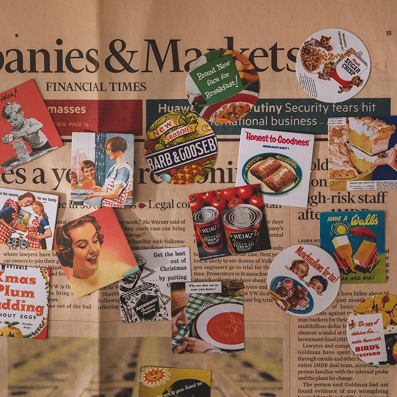 45 шт./корт. Ретро Художественная серия украшения для еды наклейки канцелярские