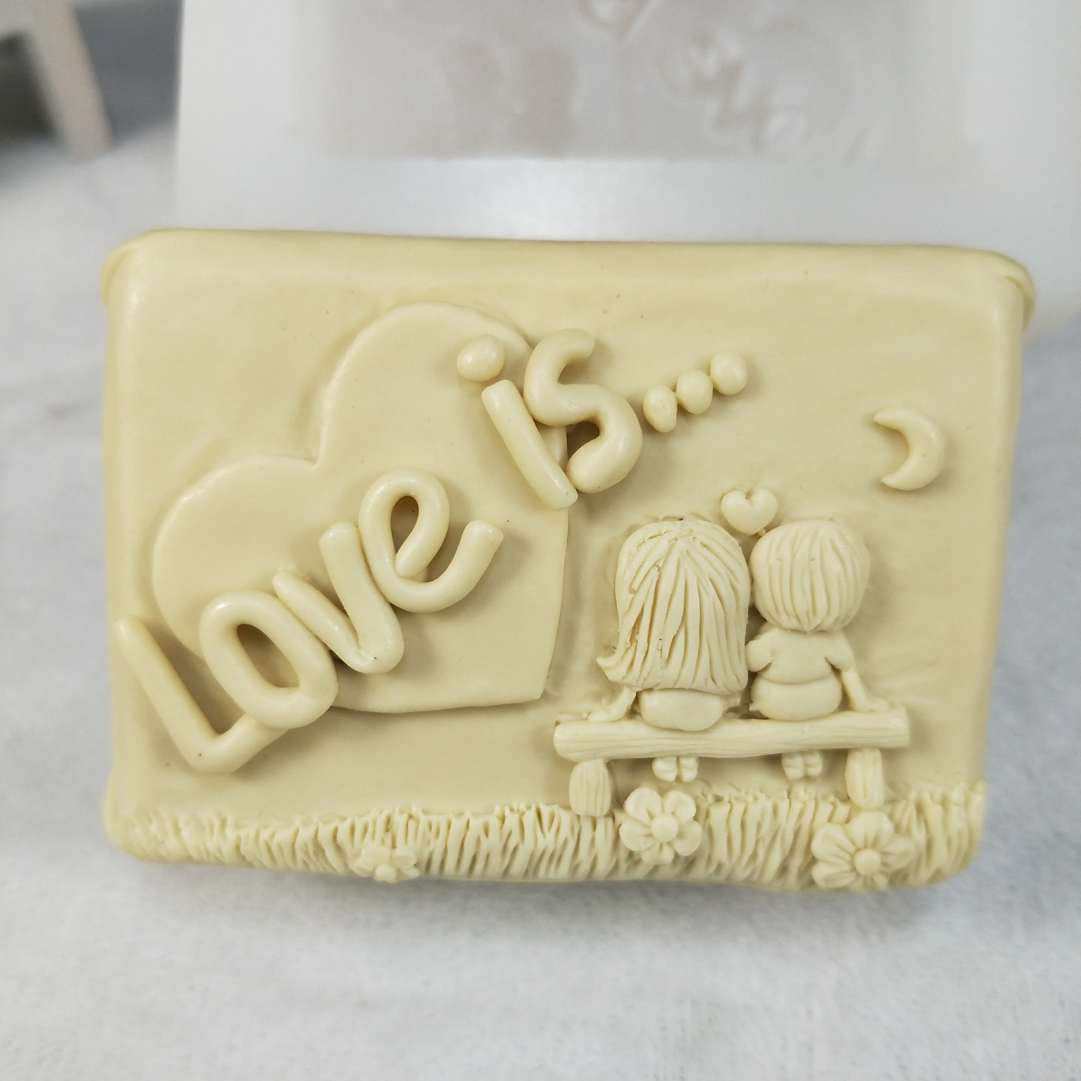 QT0258 PRZY Mold Silicone Couples Soap Molds Gypsum Chocolate Candle Candy Mold 2D Molds Love Is Soap Making Clay Resin Moulds