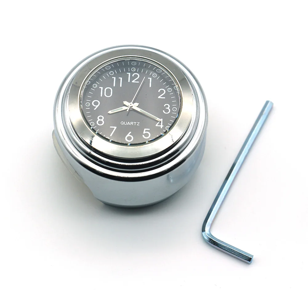 7/8 &quot1&quot 22 мм часы на руль мотоцикла крепление кварцевые водонепроницаемый хром