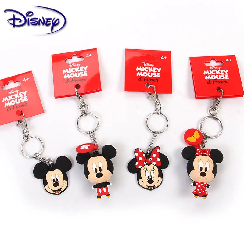 Disney Новый Поп мультфильм ПВХ брелок Микки Минни Детские брелки держатель для