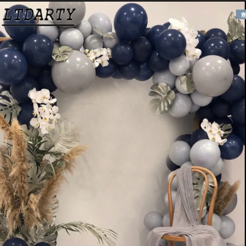 20pcs 5/10/12inch gray ink blue matte macaron 24 inch transparent BoBo balloon wedding decoration birthday party supplies