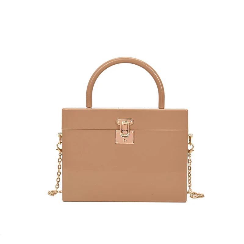 

Acrylic Box Style Purses and Handbags for Women Candy Color Top Handle Party Female Clutch Crossbody Chain Shoulder Bag Designer