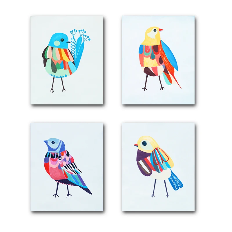 

Colorful Cute Animal Birds Print And Posters Aesthetic Nordic Minimalism Home Wall Artwork Canvas Painting For Nursery Decor