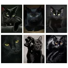 Картина из страз сделай сам с изображением животных, черного кота, 5D, полная мозаика, картина стразы, вышивка крестиком, украшение для стен, подарок