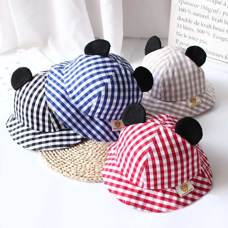 Милая детская шапка с ушками панды Мягкая хлопковая кепка для защиты от солнца
