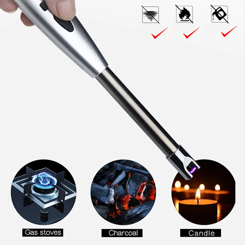 Новая перезаряжаемая USB импульсная Зажигалка длинная палка дуговая