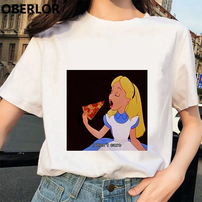 501169-WH Camisetas Verano Mujer футболка принцессы с принтом Золушки женская летняя белая с коротким рукавом Harajuku Эстетическая одежда - Цвет: 501169-WH