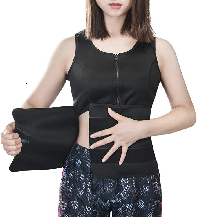 Неопреновый спортивный жилет для сауны тренировочный похудения женщин с