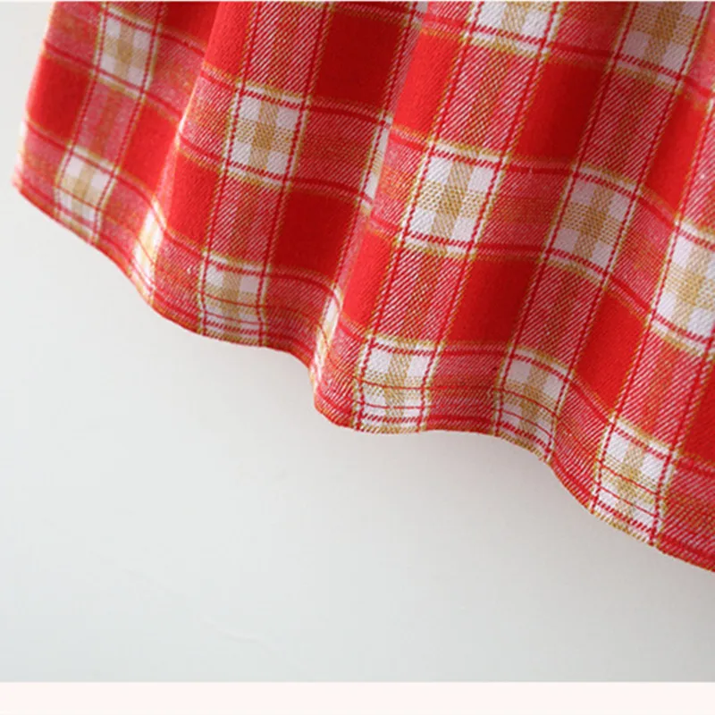 

DFXD Infant Girl Dresses 2020 Autumn Embroidery Peter Pan Collar Long Sleeve Plaid Patchwork Princess Dress 6M-3T Kids Vestidoes