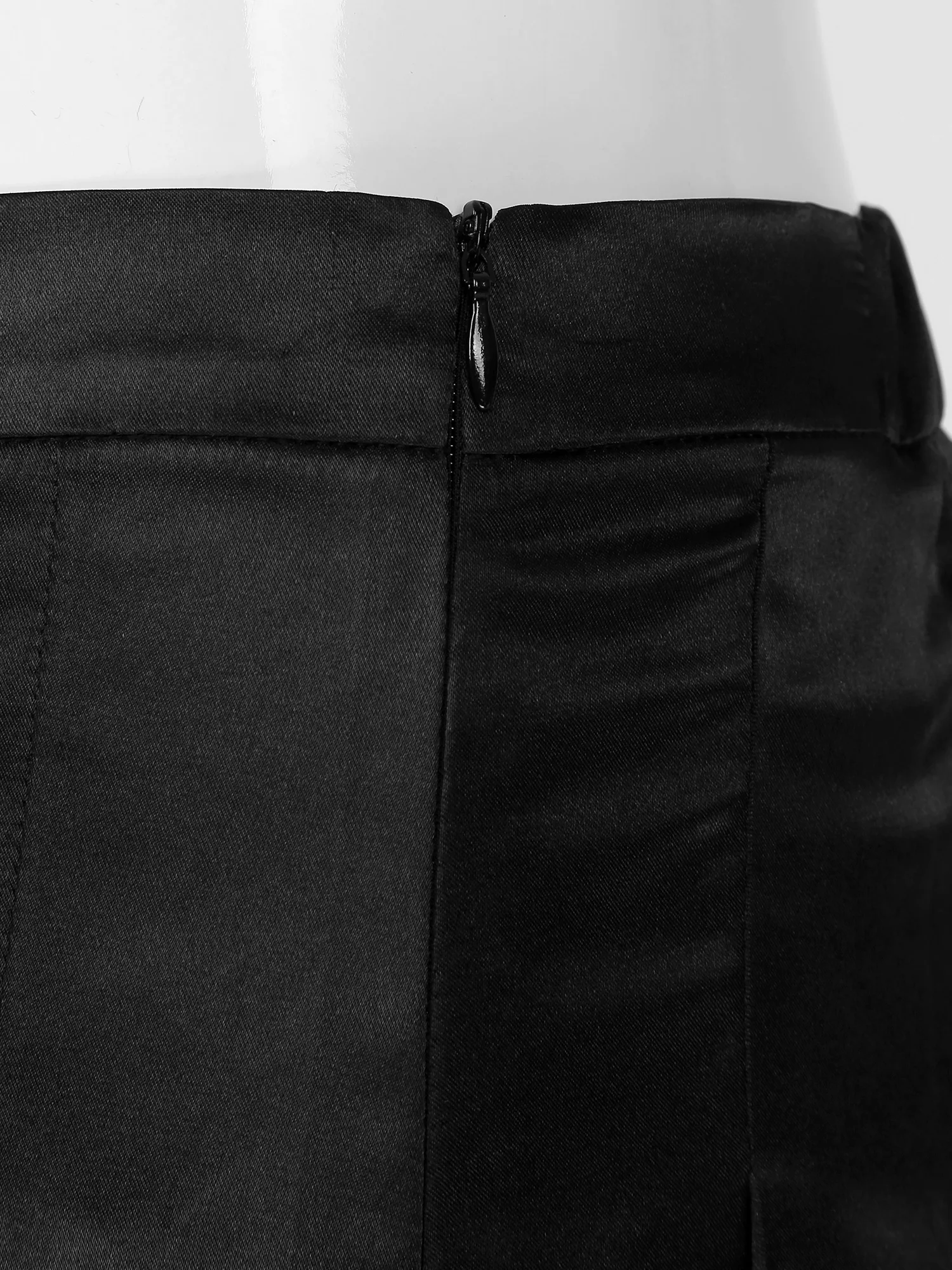 New Men Pleated Satin Midi Skirt Loungewear Side Invisible Zipper Back Elastic Waistband Skirts Nightwear Solid Color Sleepwear