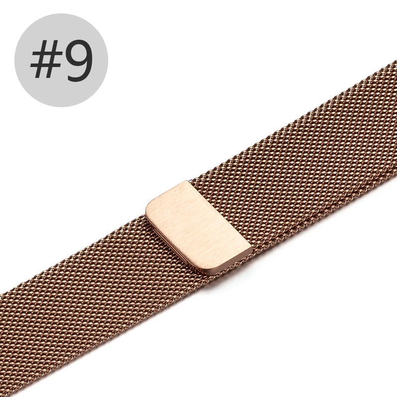 9 Миланская петля, ремешок для наручных часов Apple watch Series 4/3/2/1 Замена наручных часов iWatch, ремешок полосы Магнитная Нержавеющая сталь ремешок LM82001 - Цвет ремешка: 9