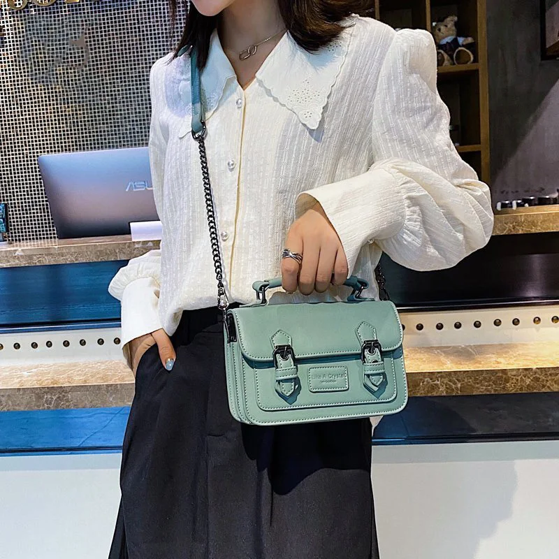 

Модная женская маленькая сумка-мессенджер, дизайнерские брендовые сумочки из искусственной кожи, Повседневная Дамская сумка на плечо с цеп...