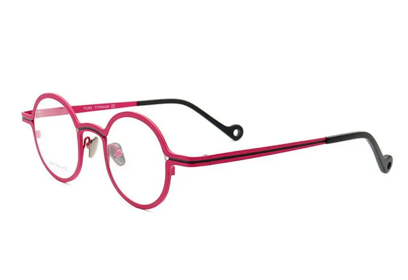 

Pure Titanium Round Glasses Frame Vintage Women Full Rim Optical Eyewear High Quality Clear Len Goggle Myopia Eyeglasses Men