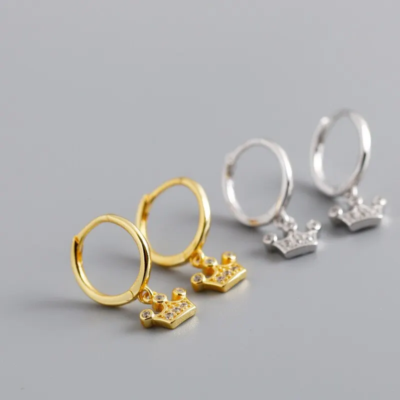 

A00419 Jazaz 100% 925 Sterling Silver Geometric Cute Sweet Moon Crescent Stud Earrings for Women Fine Jewelry Accessories