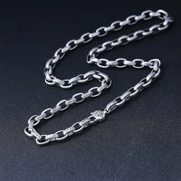 new six character mantra boys necklace silver long vajra chinese style personality trendy mens retro jewelry accessories