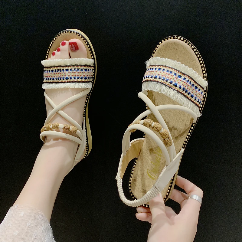 

Sandals Women Summer New Fashion Women's Sandals 2021 Leisure Round Head Comfortable Open Toe Rubber Platform Shoes Flat Shoes