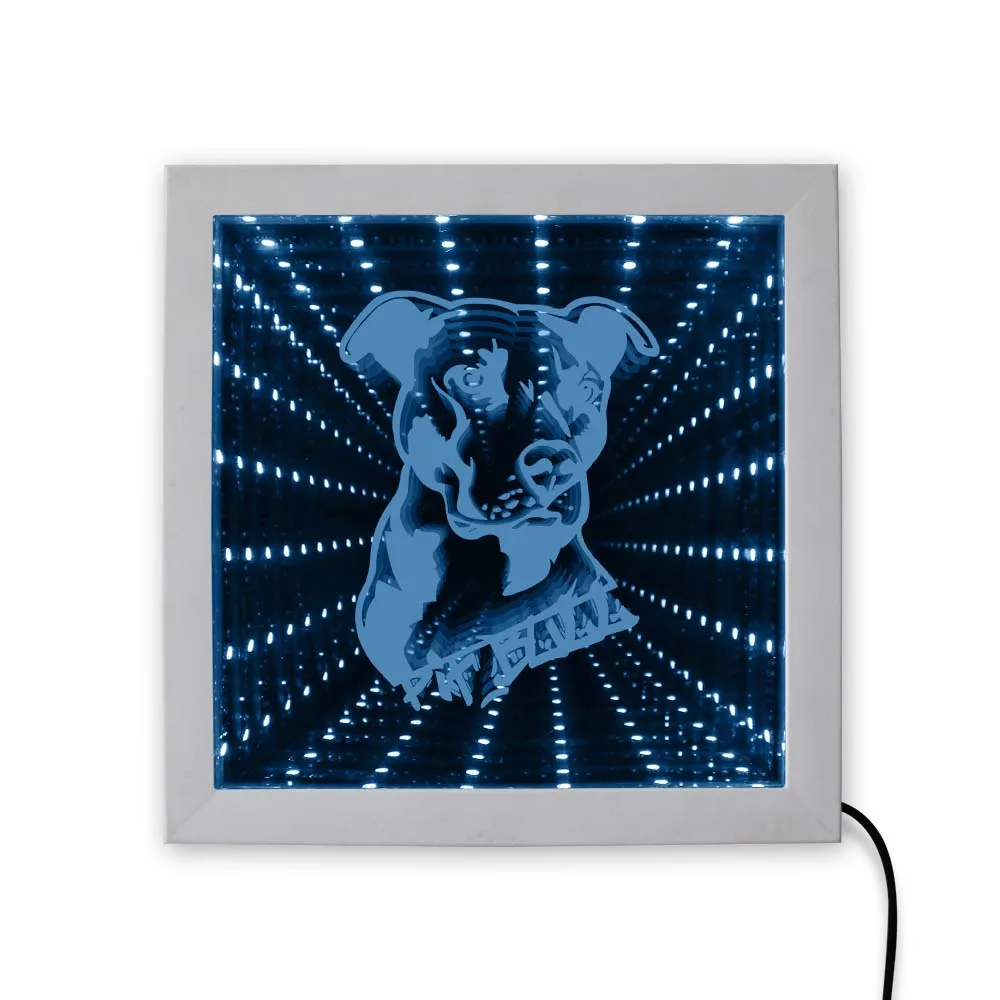 Рамка для фотографий с светодиодный светкой питбуля зеркальная LED подсветильник