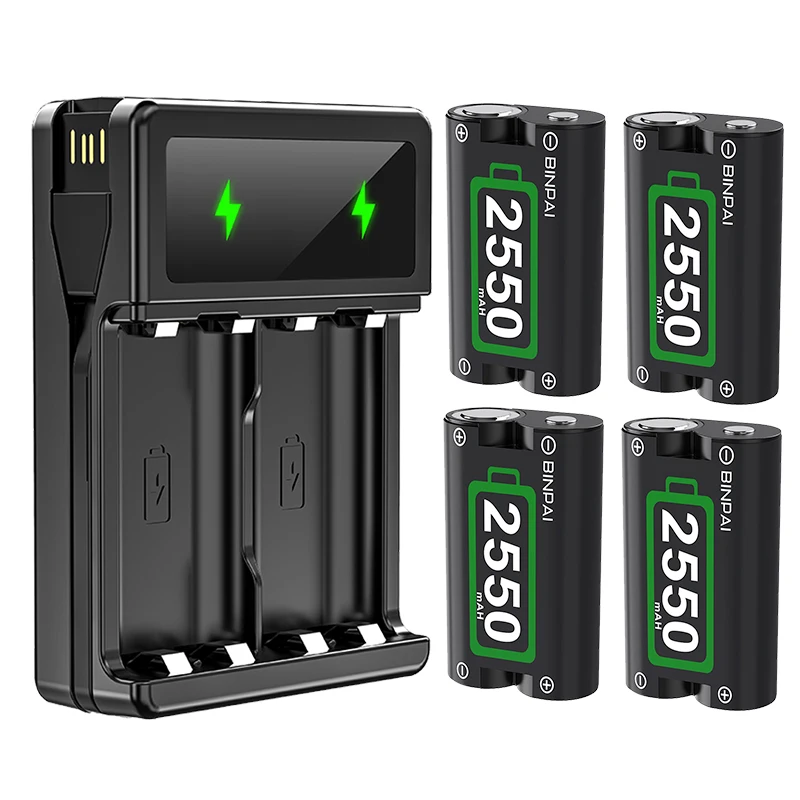 

4pcs Xbox One Controller Battery and USB Charger Kit For Xbox Series x /Xbox One/One S/One X/Elite /Series s/Wireless Controller