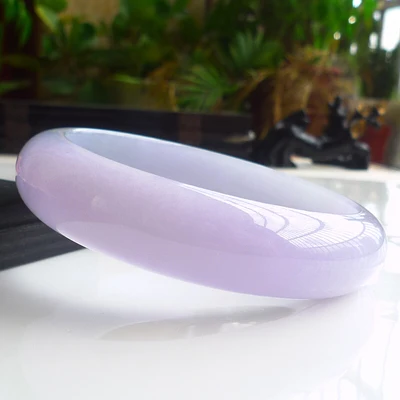 

Zheru Jewelry Natural Burmese Jadeite Light Purple 54-64mm Bracelet Elegant Princess Jewelry Best Gift for Mom and Girlfriend