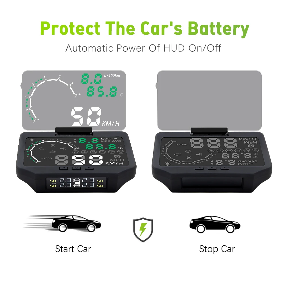 HUD X30 Автомобильный дисплей с TPMS 2 в 1 OBD OBD2 автомобильный дисплей Система мониторинга давления в шинах Bluetooth датчик TPMS с HUD