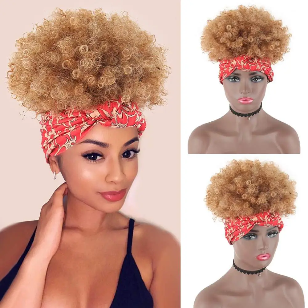 Синтетические вьющиеся волосы для конского хвоста афро американские короткие