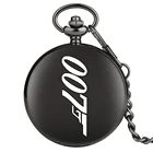 Часы карманные кварцевые черного цвета с изображением Джеймса Бонда