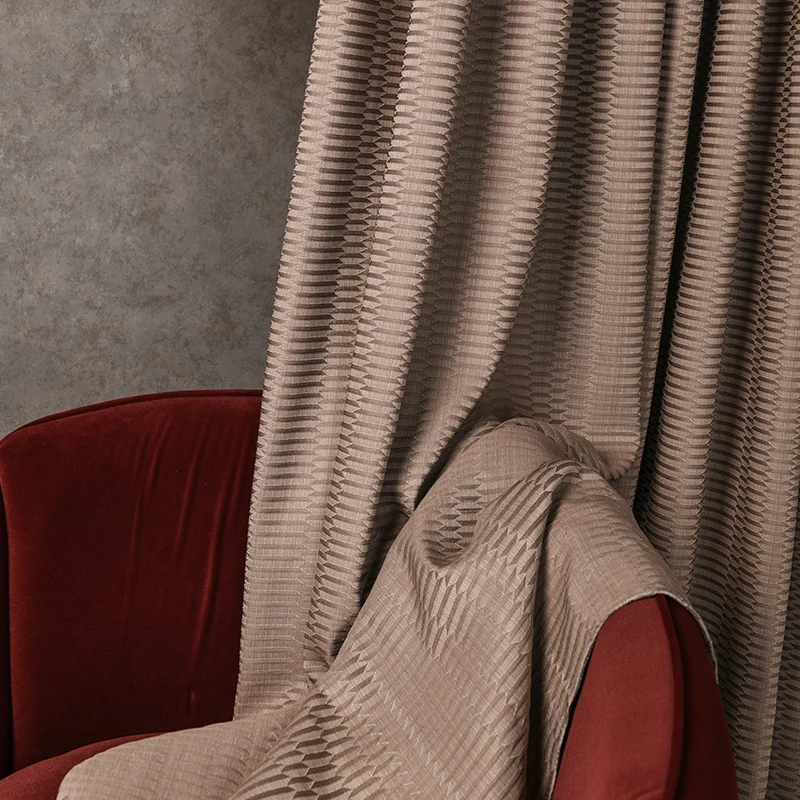 

Custom curtains Nordic Striped rhombus solid color Shading cotton livingroom bedroom window cloth blackout curtain M798