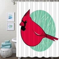abstract red bird shower curtain cartoon waterproof bathroom shower curtain abstract pet bathroom shower curtain with hooks