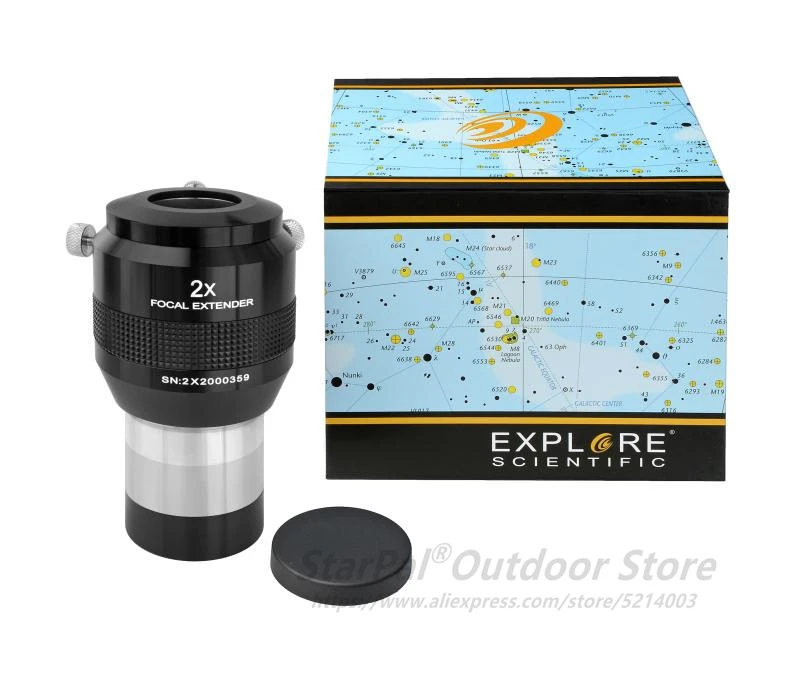 Explore Scientific ES 2X2 дюйма 2 ''курган 4-х частей супер ахроматические 2-дюймовый Барлоу мультипликатор 2 дюйма