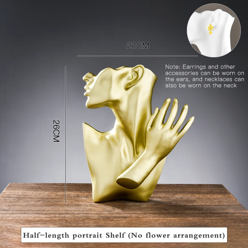 Керамическая ваза в скандинавском стиле с изображением бюста креативный портрет