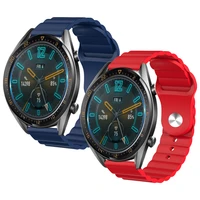 22mm 20mm wave pattern silicone strap for galaxy watch 46mm 42mm sports strap for samsung gear s3 huawei watch gt2 amazfit 47mm