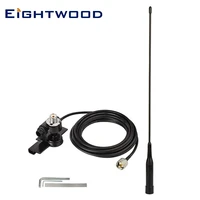 eightwood ham radio mobile radio vhf uhf 136 174mhz 400 470mhz soft whip antenna with lip mount fixed bracket pl259 male 5m rg58