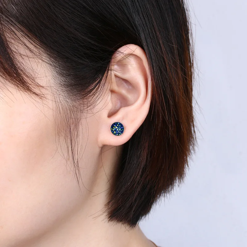 Женские серьги гвоздики из серебра 925 пробы 8 мм|Серьги-гвоздики| |