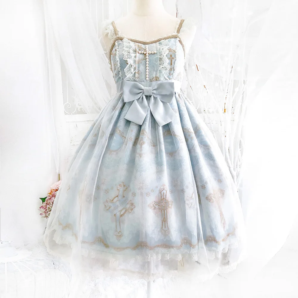 

Old cross jsk sling Lolita lace bow Lolita Dress