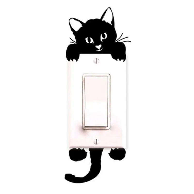 

1pcs Cute Black Cat Wall Sticker For Light Switch Decor Decals Art Bedroom Babyroom PVC Wall Paper Paint Home Decoration