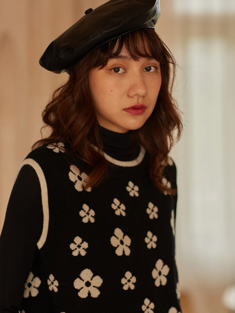 

Осенне-зимний вязаный жилет без рукавов в стиле преппи с круглым вырезом женские пуловеры