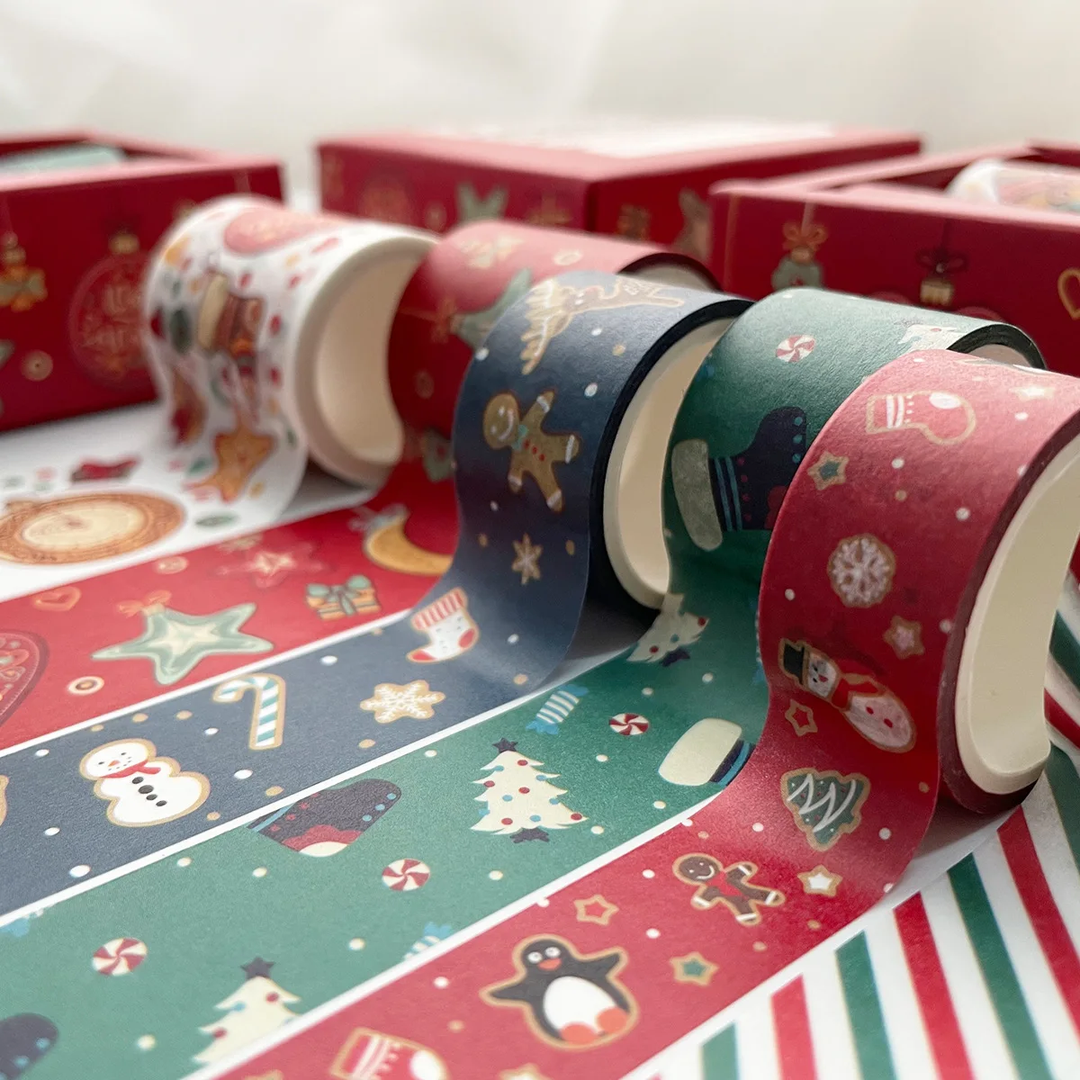 

6pcs Merry Christmas Washi Tape Set Adhesive Masking Tapes Home Party Diary DIY Stickers Decoration H6665
