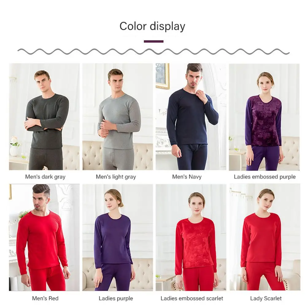 Thermal Underwear Men Autumn Winter Shirt+Pants Long Johns Winter Women Thermal Underwear Shirt Sets Velvet Men Tops Size L-4XL