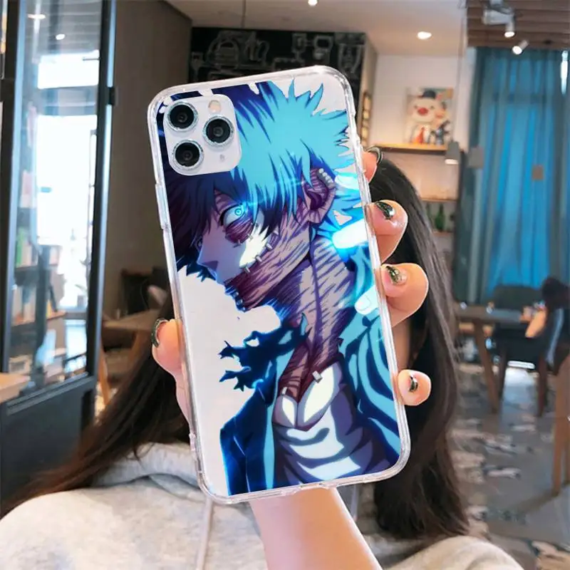 

My Hero Academia anime Evil devil smile Phone Case Transparent for iPhone 6 7 8 11 12 s mini pro X XS XR MAX Plus cover funda