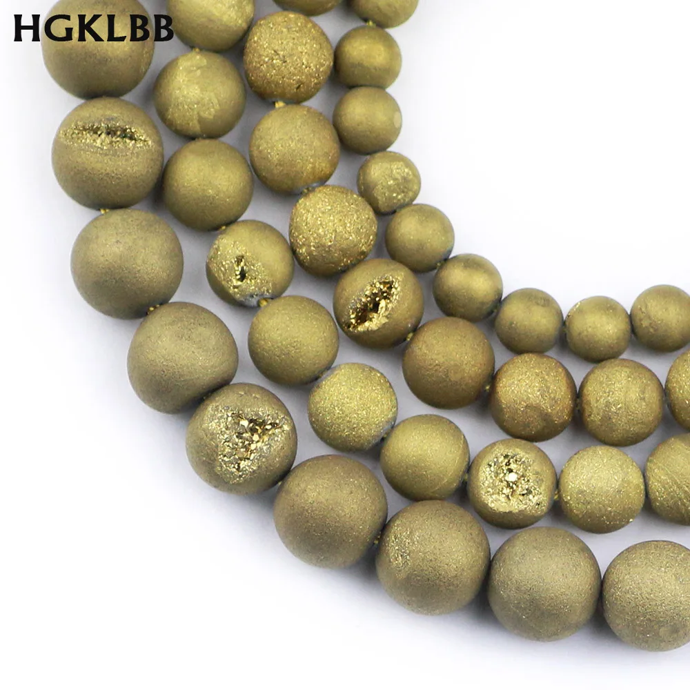 HGKLBB матовый крекинга с гальваническим покрытием Бусины сердолика Натуральный