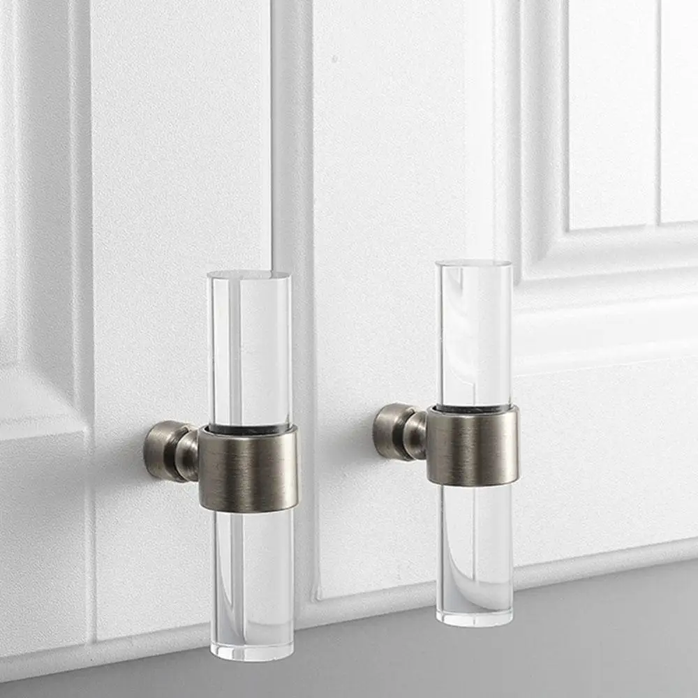 Бытовой серый акриловый ящик ручки тянуть комод Дверная ручка прозрачный Ванная