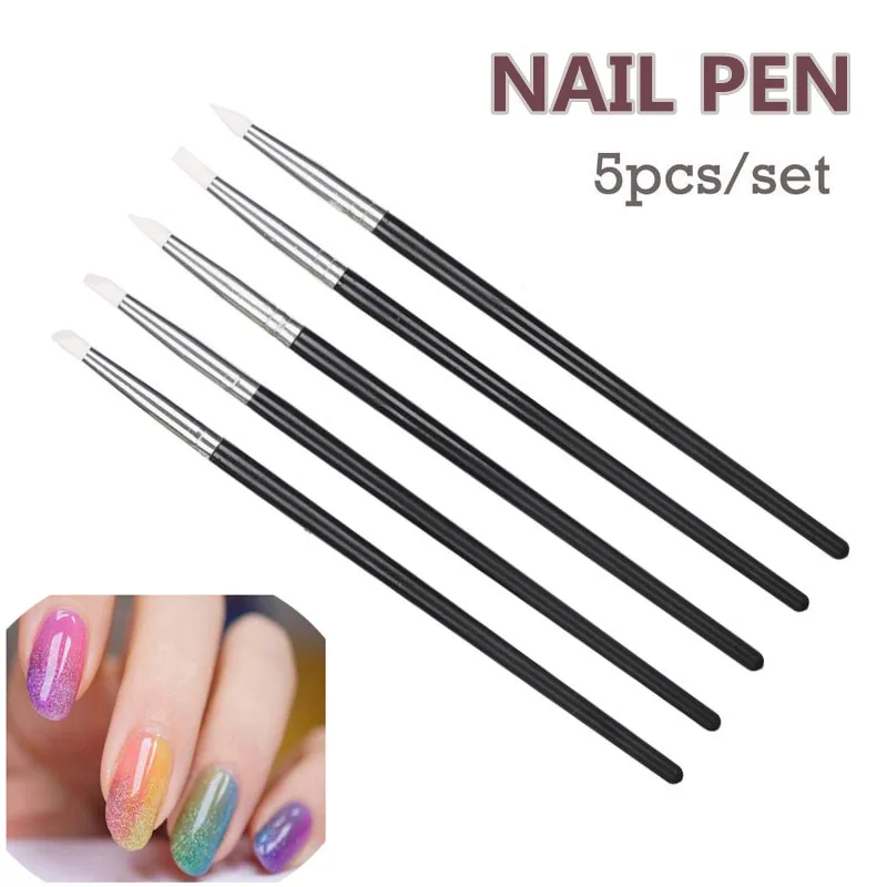 

Delysia King 5pcs/set silicone pen nail hollowing carving embossing pen