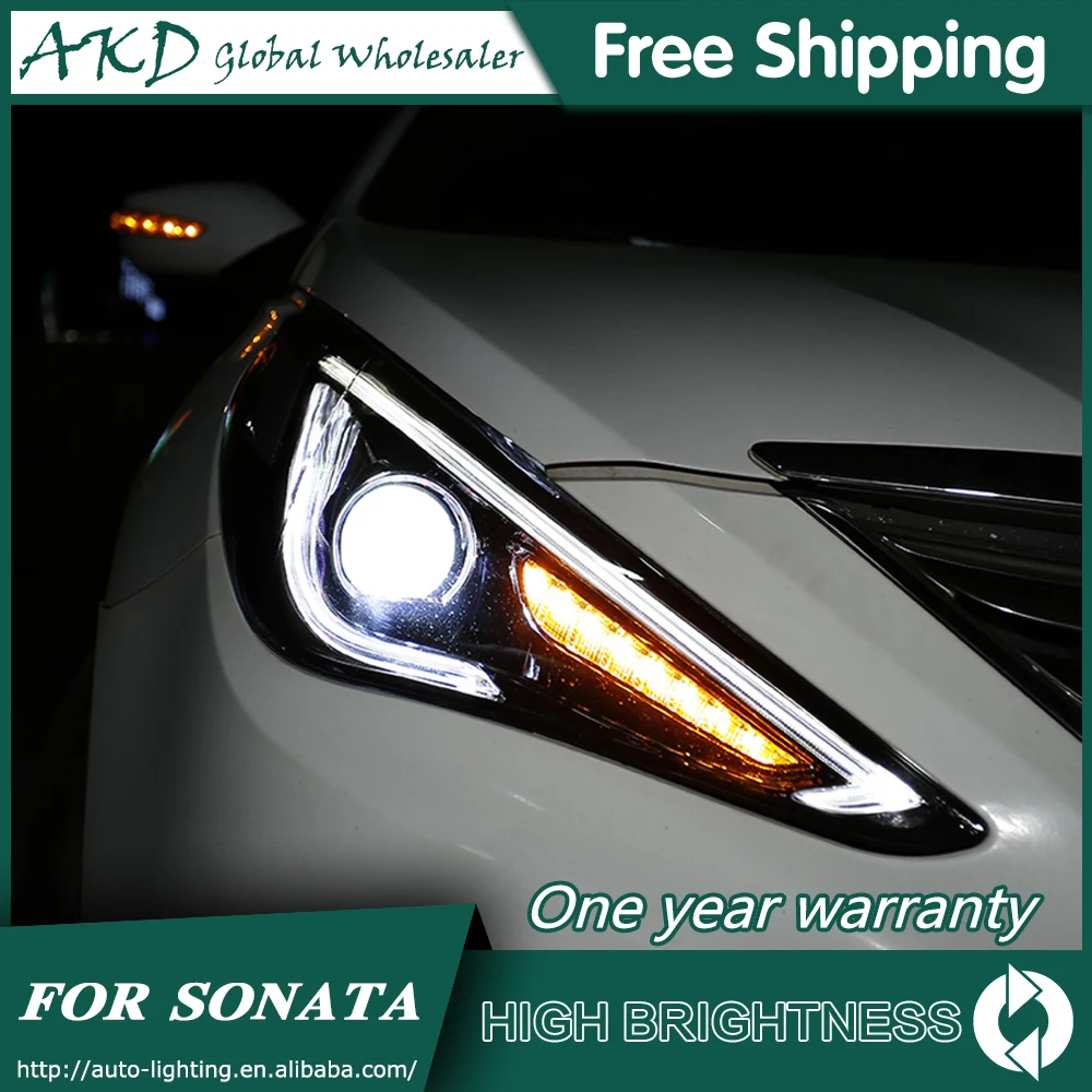 Головной светильник s для автомобиля Hyundai Sonata 8 2011 2016 DRL LED дневные ходовые налобный