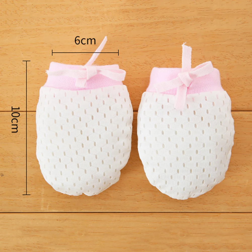 

1Pair Baby Gloves Anti-scratch Adjustable Drawstring Newborn Baby Cotton Breathable Mittens Anti Scratch Gloves For Newborn Baby
