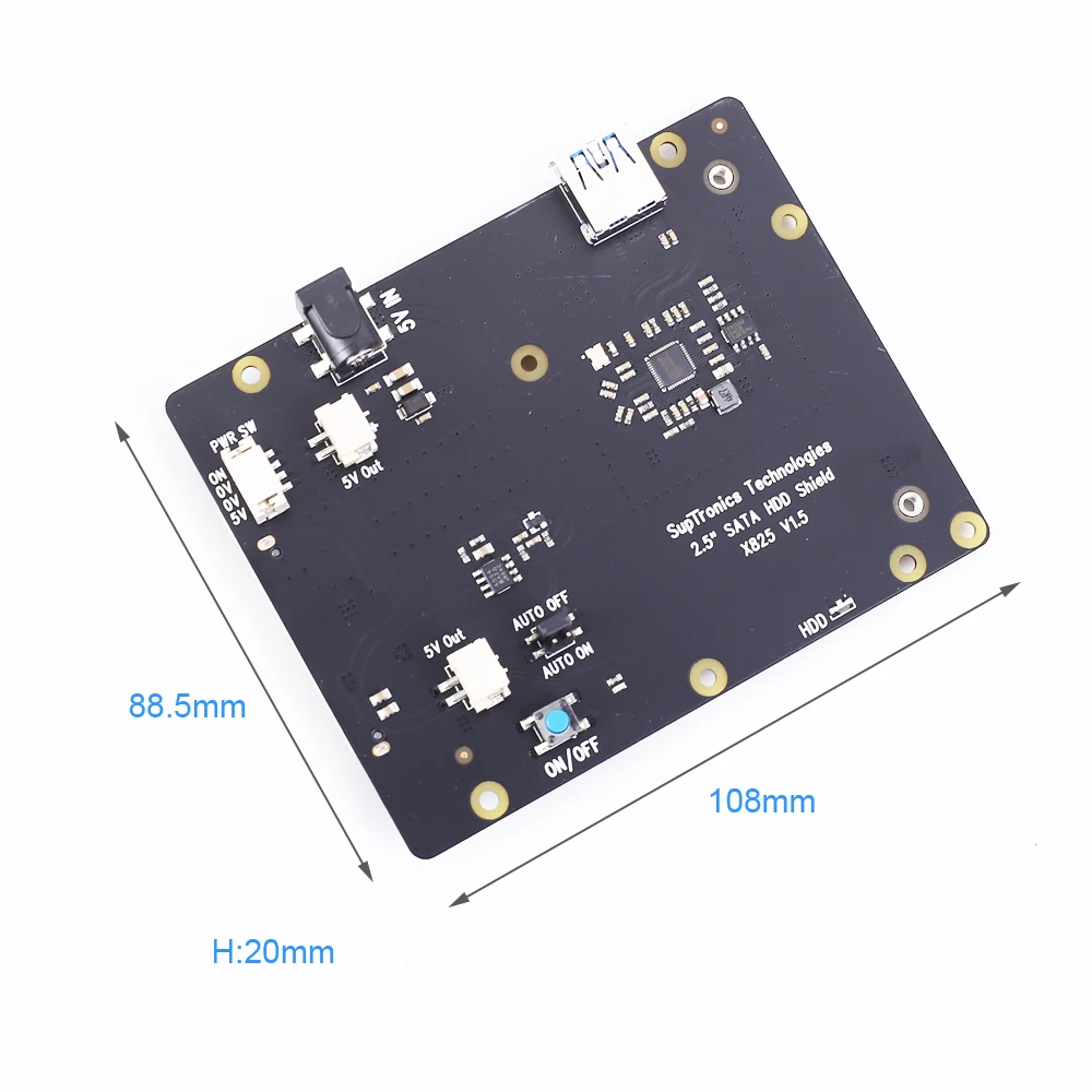 

X825 2.5in SATA HDD/SSD Shield USB 3.1 Expansion Board for Raspberry Pi 4B