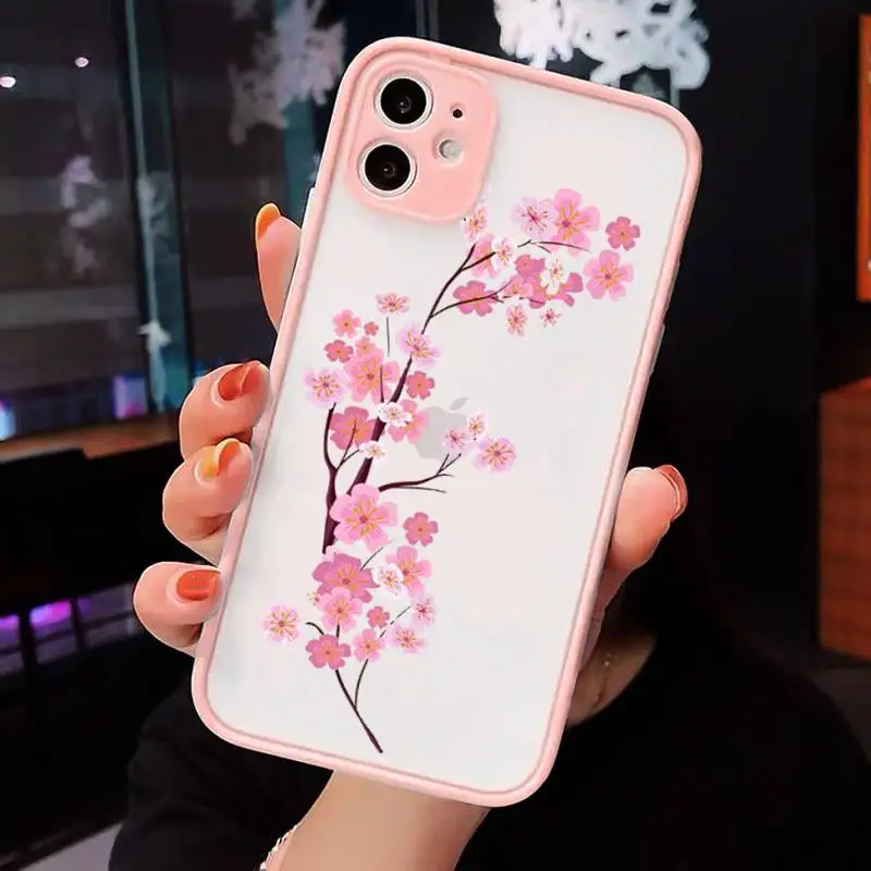 

Cherry Blossom Tree pink luxury Phone Cases fundamatte transparent For iphone 7 8 11 12 plus mini x xs xr pro max cover